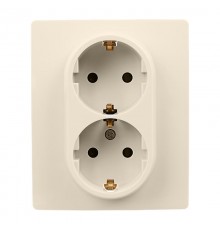 Etika Слоновая кость Розетка 2-ая с заземлением со шторками в сборе 16А 250В винтовые зажимы  672373  Legrand