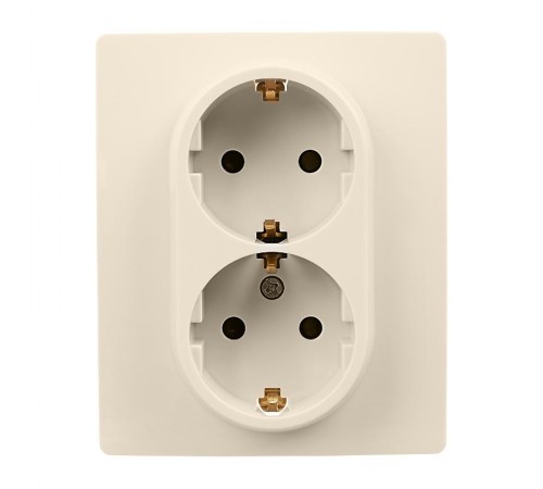 Etika Слоновая кость Розетка 2-ая с заземлением со шторками в сборе 16А 250В винтовые зажимы  672373  Legrand