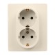 Etika Слоновая кость Розетка 2-ая с заземлением со шторками в сборе 16А 250В винтовые зажимы  672373  Legrand