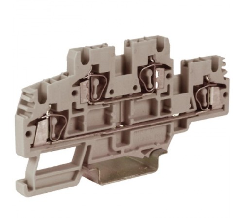 HMD.2GR, 2-х уровневый проходной зажим, серый, 2,5 кв.мм  ZHD100GR  DKC