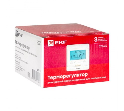 Термостат для теплых полов электронный 16 A 230В с датчиком пола  EKF Proxima  ett-1  EKF