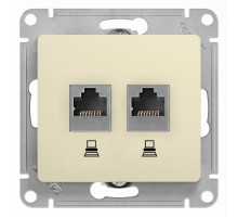 Glossa Бежевый Розетка 2-ая компьютерная RJ45+RJ45, кат.5E  GSL000285KK  SE