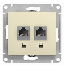 Glossa Бежевый Розетка 2-ая компьютерная RJ45+RJ45, кат.5E  GSL000285KK  SE