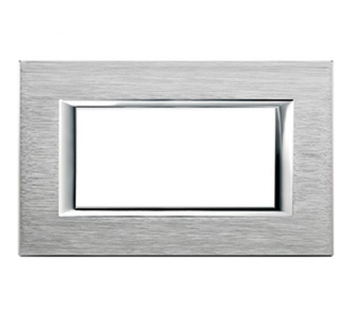 Axolute декоративные накладки прямоугольной формы, анодированные, цвет хром, на 4 модуля  HA4804CR  Legrand