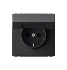 ArtGallery Карбон Розетка с заземлением со шторками с крышкой, 16А, IP20,  механизм, быстрозажим. клем.  GAL001046S  SE