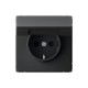 ArtGallery Карбон Розетка с заземлением со шторками с крышкой, 16А, IP20,  механизм, быстрозажим. клем.  GAL001046S  SE