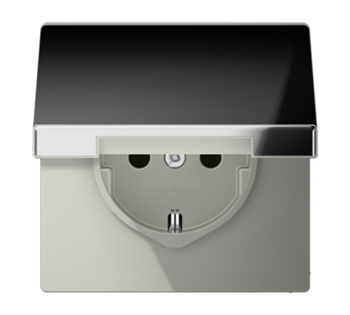 Штепсельная розетка SCHUKO 16A 250V~ с откидной крышкой; полированный хром  GCR1520KL  Jung