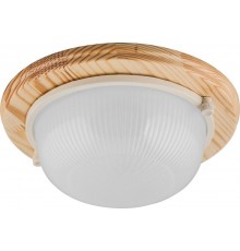 Светильник накладной пылевлагозащищенный под лампу НБО 03-60-011 220V 60Вт Е27 IP54 дерево, клен, круг  11569  FERON