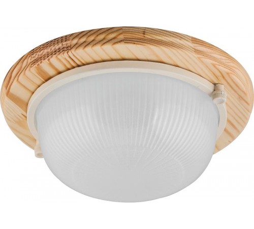 Светильник накладной пылевлагозащищенный под лампу НБО 03-60-011 220V 60Вт Е27 IP54 дерево, клен, круг  11569  FERON