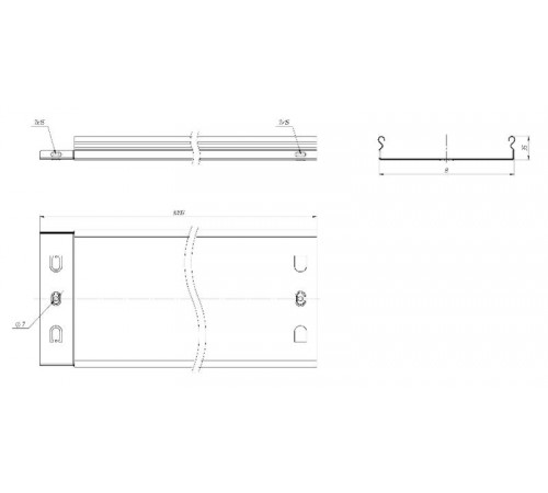 Лоток неперфорированный металлический 35х200х3000-0,8мм (12м)   L3520000  EKF