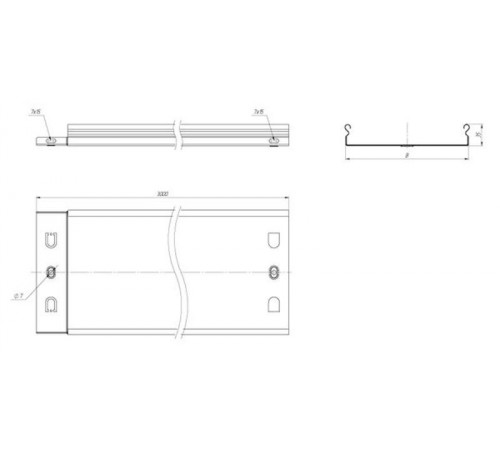 Лоток неперфорированный металлический 35х200х3000-0,8мм (12м)   L3520000  EKF