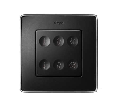 Сенсорный 6-кл выключатель с тематической маркировкой Т3, графит  8000665-038  Simon