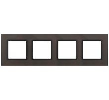 14-5104-32 Рамка на 4 поста, стекло, Эра Elegance, серый+антр  Б0034540  ЭРА