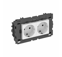 Розетка двойная 0° Modul45connect с з/к, 250 В, 16A (белый) (STD-D0C8 RW2)  6120432  OBO Bettermann