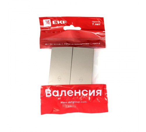 Валенсия лицевая панель выключателя 2-кл. проходного 10А кашемир EKF PROxima   ESV10-L-027-40   EKF