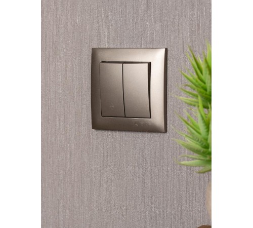 Валенсия лицевая панель выключателя 2-кл. проходного 10А кашемир EKF PROxima   ESV10-L-027-40   EKF