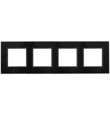 14-5104-05 Рамка на 4 поста, стекло, Эра Elegance, чёрный+антр  Б0034528  ЭРА