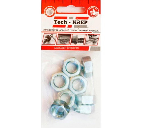 Гайка DIN934 шестигранная оцинк. М14 (8 шт) - пакет ( 0,184 кг)  112248  Tech-KREP