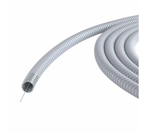 Металлорукав DN 10мм в герметичной ПВХ изоляции, Dвн 10,0 мм, Dнар 14,0, с протяжкой, 50 м, цвет серый  6071R-010P  DKC