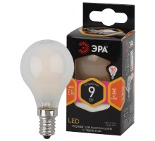 Лампа светодиодная F-LED F-LED P45-9w-827-E14 frost (филамент, шар мат, 9Вт, тепл, E14)  Б0047021  ЭРА