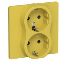 FLITE Розетка 2-ая с заземлением со шторками 16А РСш12-0-К-ФлЖК желтый карри  FI-R24C-16-K44  IEK