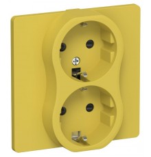 FLITE Розетка 2-ая с заземлением со шторками 16А РСш12-0-К-ФлЖК желтый карри  FI-R24C-16-K44  IEK