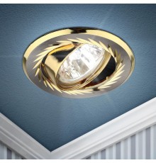 Светильник точечный встраиваемый под лампу KL6A 50Вт MR16 сатин никель/золото литой  C0043674  ЭРА