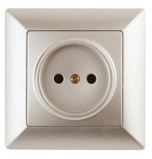 Розетка Intro Solo 4-201-04 без заземления 2P, 16А-250В, IP20, СУ, шампань  Б0053644  Intro