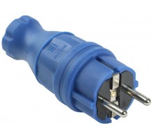 Вилка прямая каучук ОМЕГА IP44 синяя ВБп3-1-0м  PKR01-016-2-K07  IEK