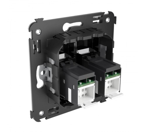 Розетка RJ-45 в стену, кат.6 двойная, Avanti, "Черный квадрат"  4402294  DKC