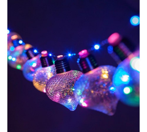 Гирлянда Лампочки мультиколор 80 micro  диодов, ЕGNIG - 80M  , 1,8 м, 10 колб 7*7 см, 3*АА, IP20  Б0051879  ЭРА