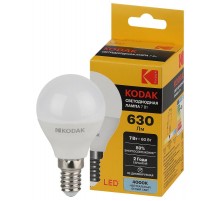 Лампа светодиодная P45-7W-840-E14 7Вт шар нейтральный белый свет  Б0057612  Kodak
