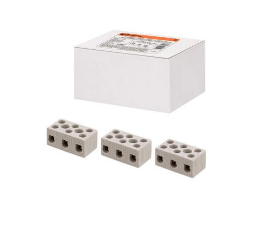 Керамический блок зажимов 10 Ампер 3 пары контактов с крепежным отверстием  SQ0531-0511  TDM