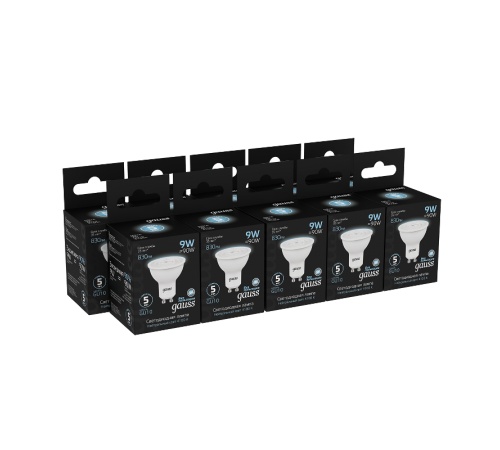 Лампа светодиодная MR16 9W 830lm 4100K GU10 LED 1/10/100  101506209  Gauss