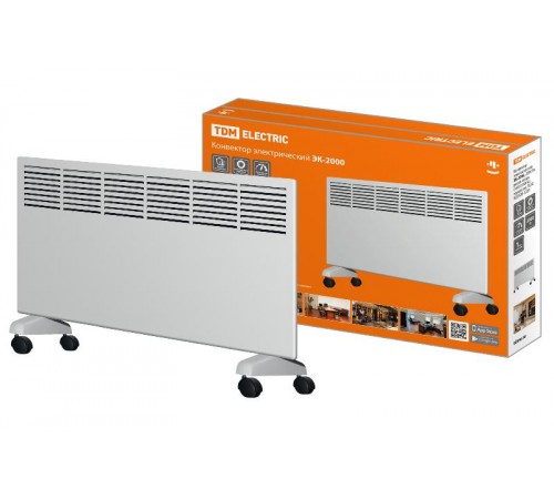 Конвектор электрический ЭК-2000, 2000 Вт, регул. мощн. (1000/2000 Вт), термостат,  SQ2520-1203  TDM