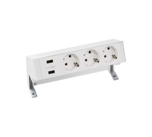 Настольный x4 розеточный блок, 3x2P+E, 2xUSB з/у, белый, S400  42423000-130  Simon
