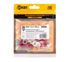 Наконечник кабельный кольцевой изолированный НКИ 1.5-6 (30шт/упак)  с ПВХ изоляцией в мини-упаковке  91000  КВТ