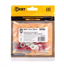 Наконечник кабельный кольцевой изолированный НКИ 1.5-6 (30шт/упак)  с ПВХ изоляцией в мини-упаковке  91000  КВТ
