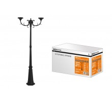 Опора парковая, без рассеив. НТУ 015, E27, 2x100 Вт, байонет 145 мм, H2005 мм, алюм, черн, IP54,  SQ0330-2003  TDM