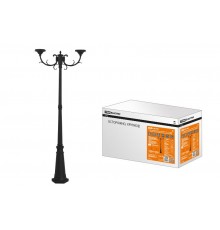 Опора парковая, без рассеив. НТУ 015, E27, 2x100 Вт, байонет 145 мм, H2005 мм, алюм, черн, IP54,  SQ0330-2003  TDM