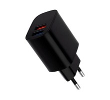 Сетевое зарядное устройство 2 x USB, 5V, 2.4 A, черное  16-0283  Rexant