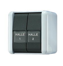 Выключатель сдвоенный универсальный для накладного монтажа IP44  809NAW  Jung