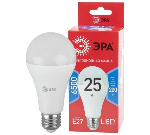 Лампа светодиодная LED A65-25W-865-E27 R (диод, груша, 25Вт, холодный, E27) (10/100/1200)  Б0048011  ЭРА
