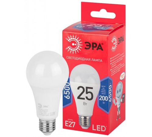 Лампа светодиодная LED A65-25W-865-E27 R (диод, груша, 25Вт, холодный, E27) (10/100/1200)  Б0048011  ЭРА