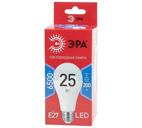 Лампа светодиодная LED A65-25W-865-E27 R (диод, груша, 25Вт, холодный, E27) (10/100/1200)  Б0048011  ЭРА