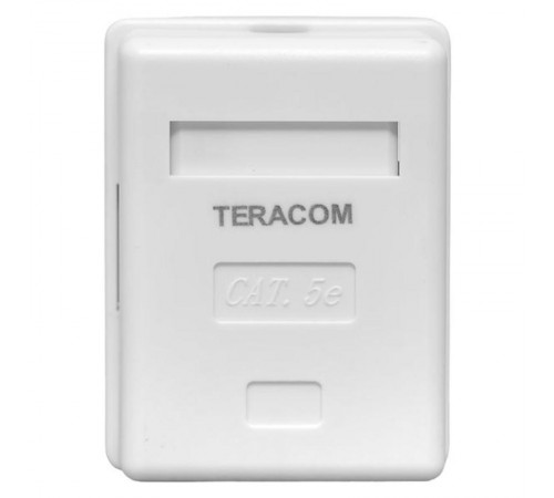 Розетка настенная TERACOM Cat.5E неэкранированная 1 порт RJ-45 Dual IDC белая  TRC-WBOX-1RJ45-5EUTP-WH  EKF
