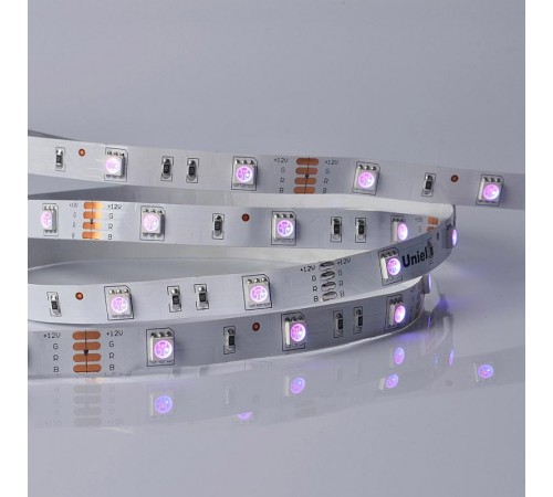 Лента светодиодная RGB ULS-M22-5050-30LED/m-10mm-IP20-DC12V-7,2W/m-5M-RGB PROFI  UL-00004371  Uniel