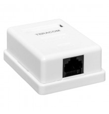 Розетка настенная TERACOM Cat.5E неэкранированная 1 порт RJ-45 Dual IDC белая  TRC-WBOX-1RJ45-5EUTP-WH  EKF