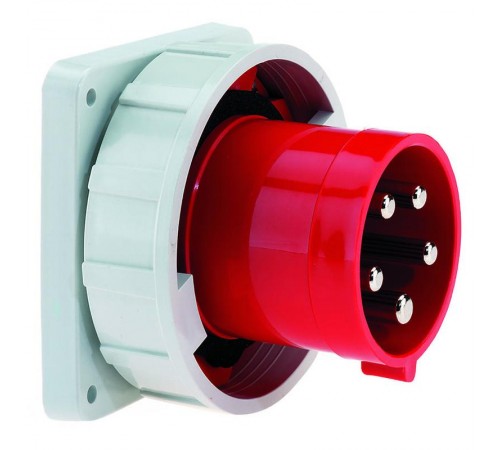 Вилка встраиваемая 63A 5р(3P+N+PE) 6h 400V IP67 фланец 110х106 2838 I 2838-Bals I Bals