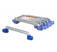 Шина "N" нулевая 6х9мм на двух угл. изоляторах 20 групп никелированная  SQ0801-0315  TDM